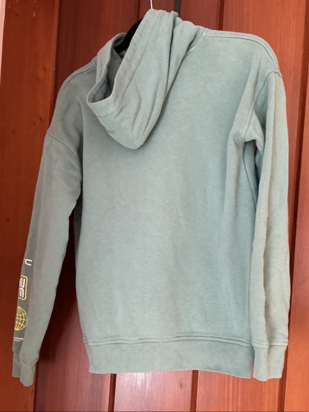 Abercrombie & Fitch Sage Green Crewneck with Yellow Logo - Picture 2 of 2